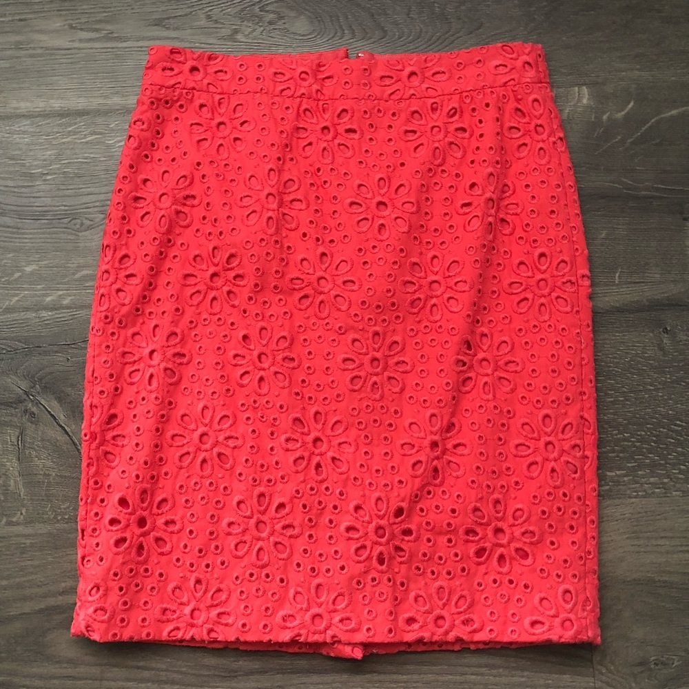 J Crew eyelet no 2 pencil skirt 4 petite